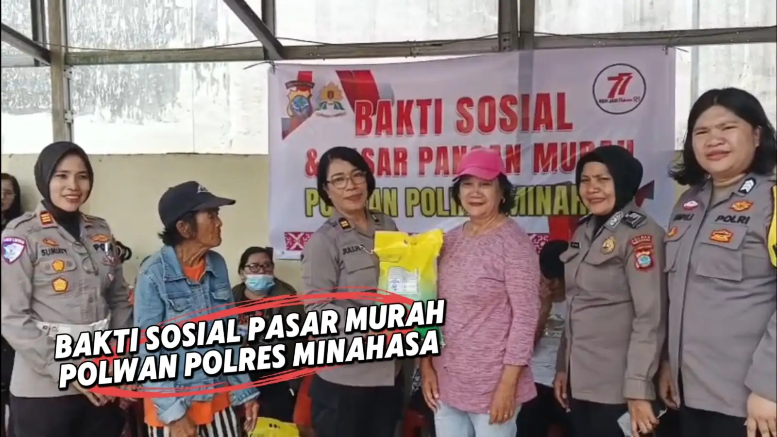 Polwan Polres Minahasa Gelar Pasar Murah dalam Rangka Hari Jadi ke-77